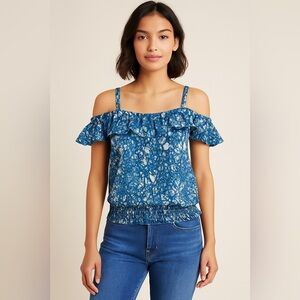 NEW House of Harlow 1960 × Revolve Turquoise Cold Shoulder Crop Top